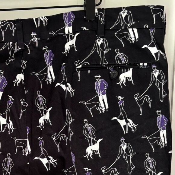 POLO GOLF Ralph Lauren Grayhound Dogs Chino Short Big Man's 42 Stretch Cotton - Picture 3 of 10